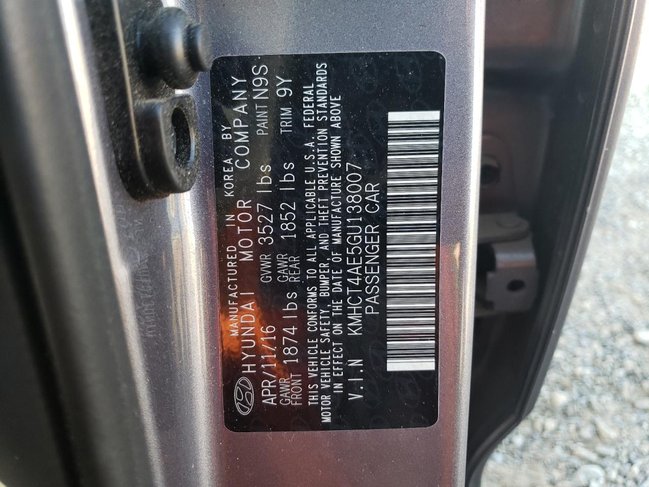 2016 Hyundai Accent Se VIN: KMHCT4AE5GU138007 Lot: 63915434