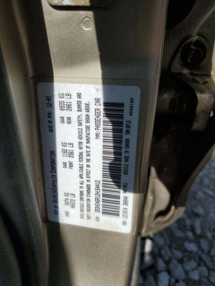 2002 Dodge Intrepid Se VIN: 2B3HD46R12H164412 Lot: 61112374