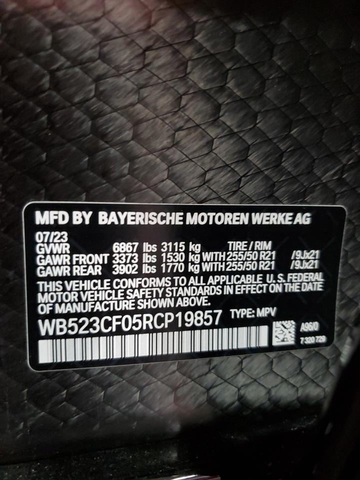 2024 BMW Ix xDrive50 VIN: WB523CF05RCP19857 Lot: 65476844
