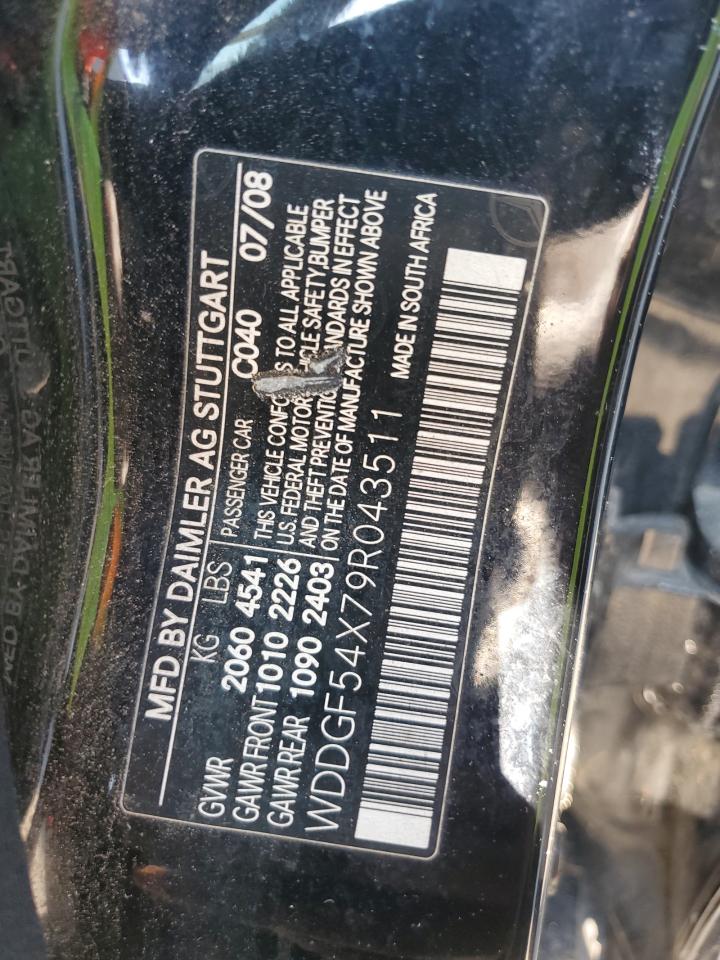 2009 Mercedes-Benz C 300 VIN: WDDGF54X79R043511 Lot: 62952374