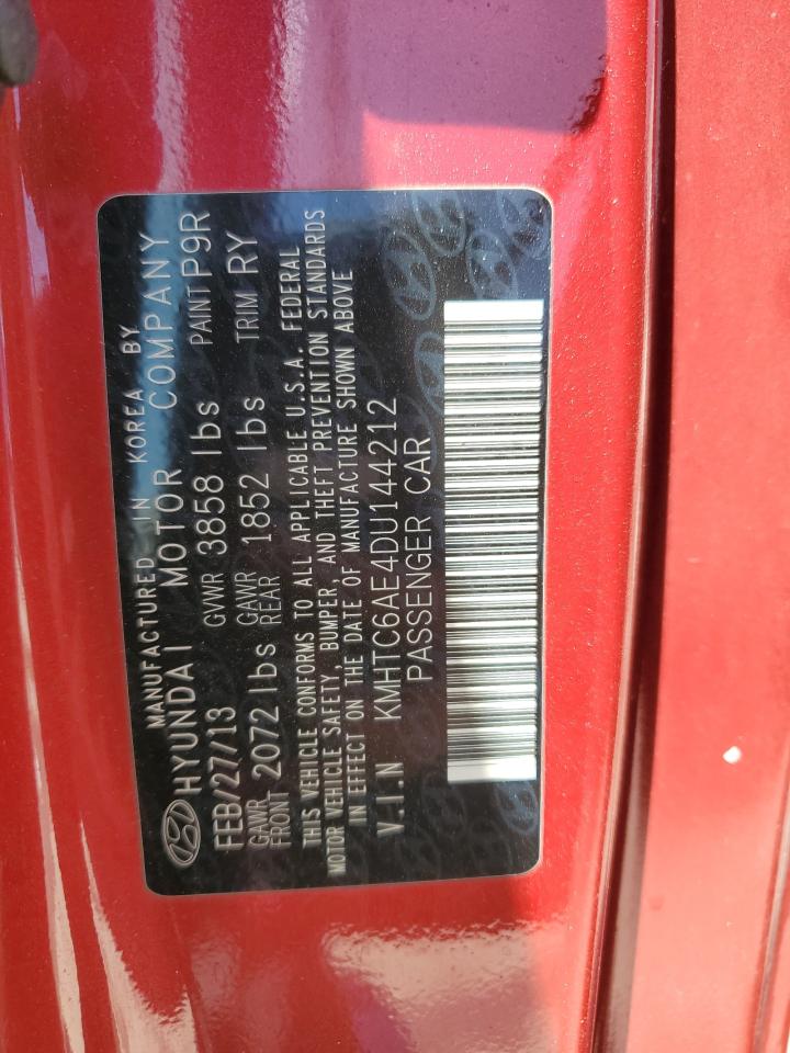 2013 Hyundai Veloster Turbo VIN: KMHTC6AE4DU144212 Lot: 61792834