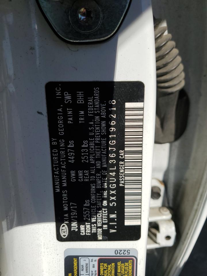 2018 Kia Optima Ex VIN: 5XXGU4L36JG196218 Lot: 61309744