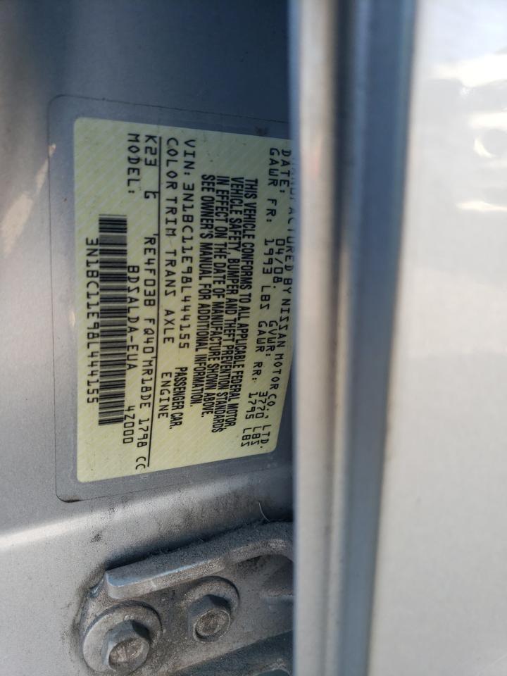 2008 Nissan Versa S VIN: 3N1BC11E98L444155 Lot: 63392084