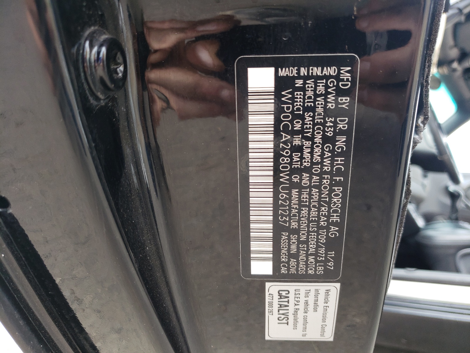 WP0CA2980WU621237 1998 Porsche Boxster