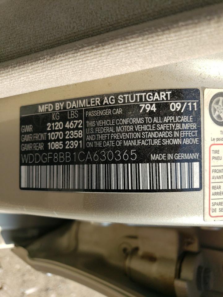 2012 Mercedes-Benz C 300 4Matic VIN: WDDGF8BB1CA630365 Lot: 62552444