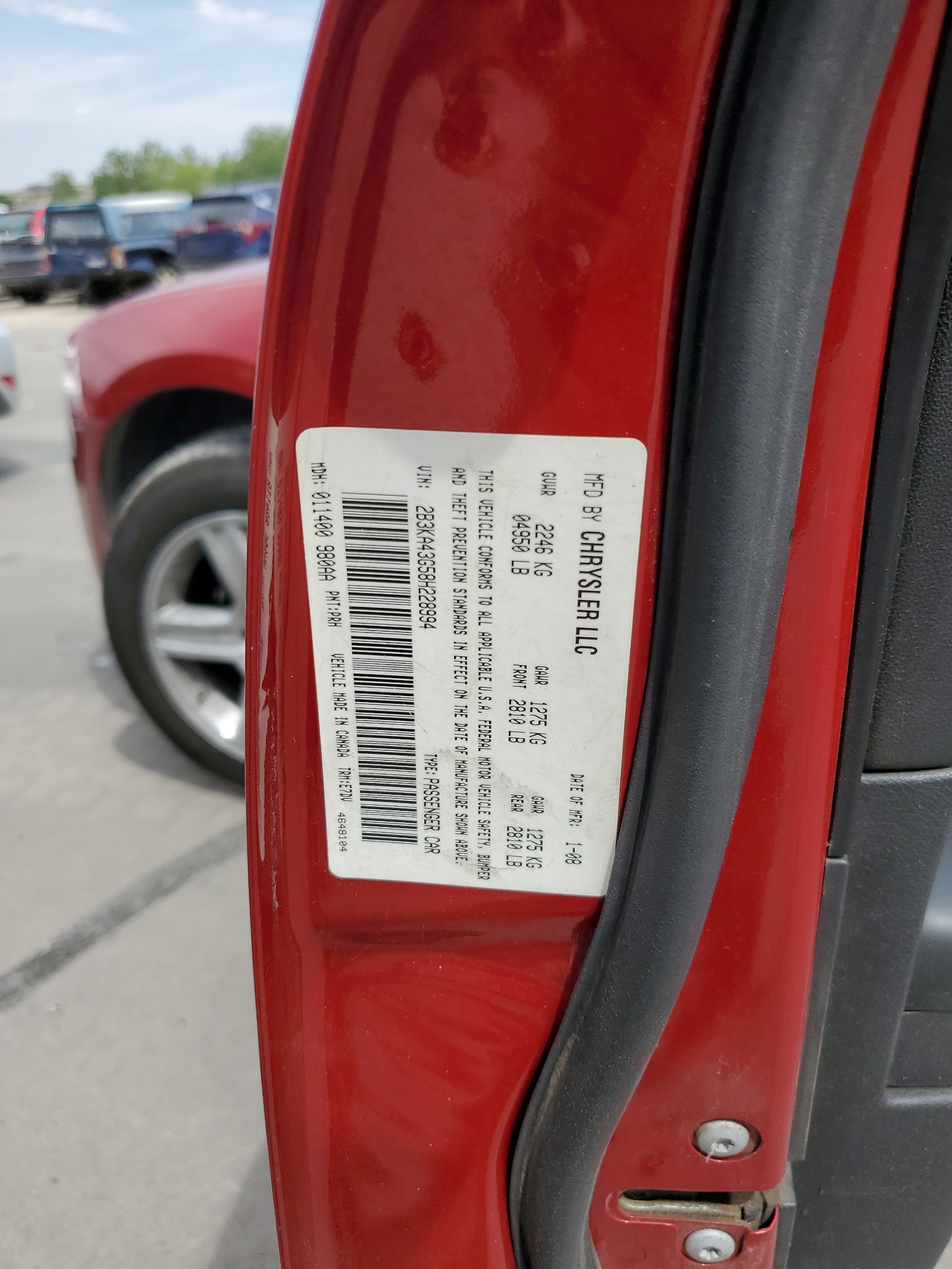 2B3KA43G58H228994 2008 Dodge Charger