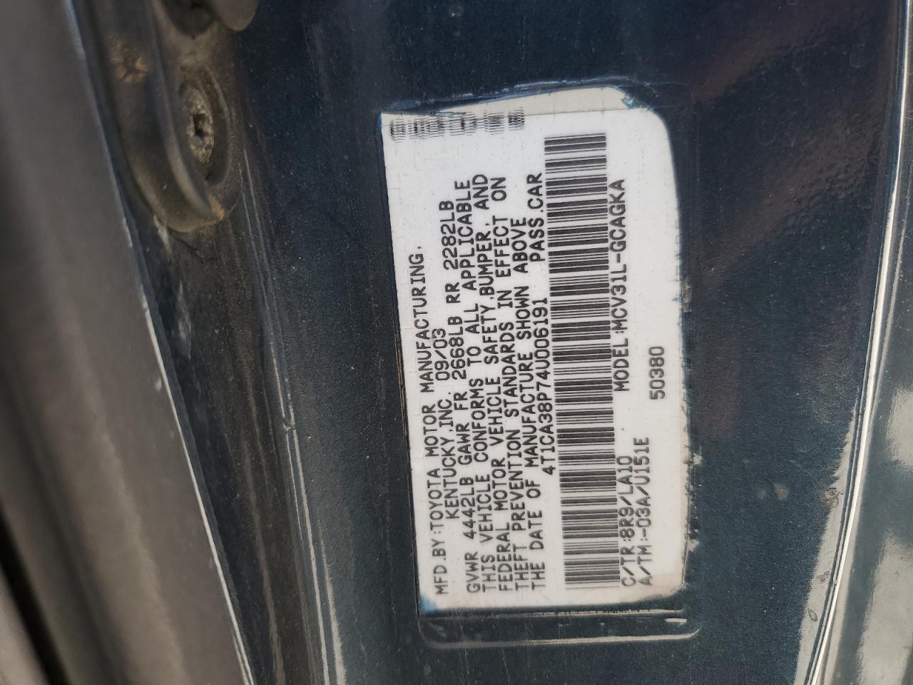 4T1CA38P74U006191 2004 Toyota Camry Solara Se