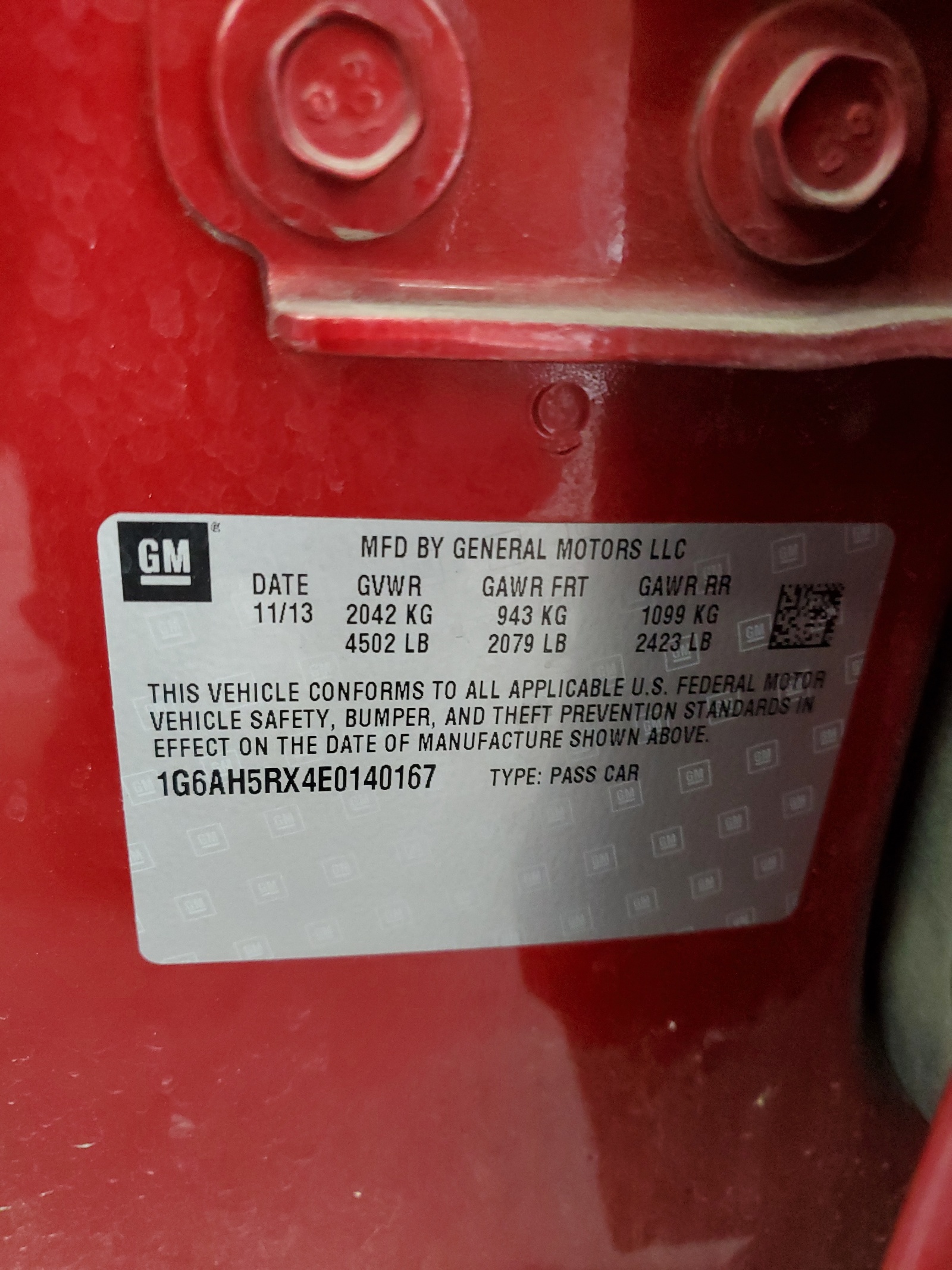 1G6AH5RX4E0140167 2014 Cadillac Ats Luxury