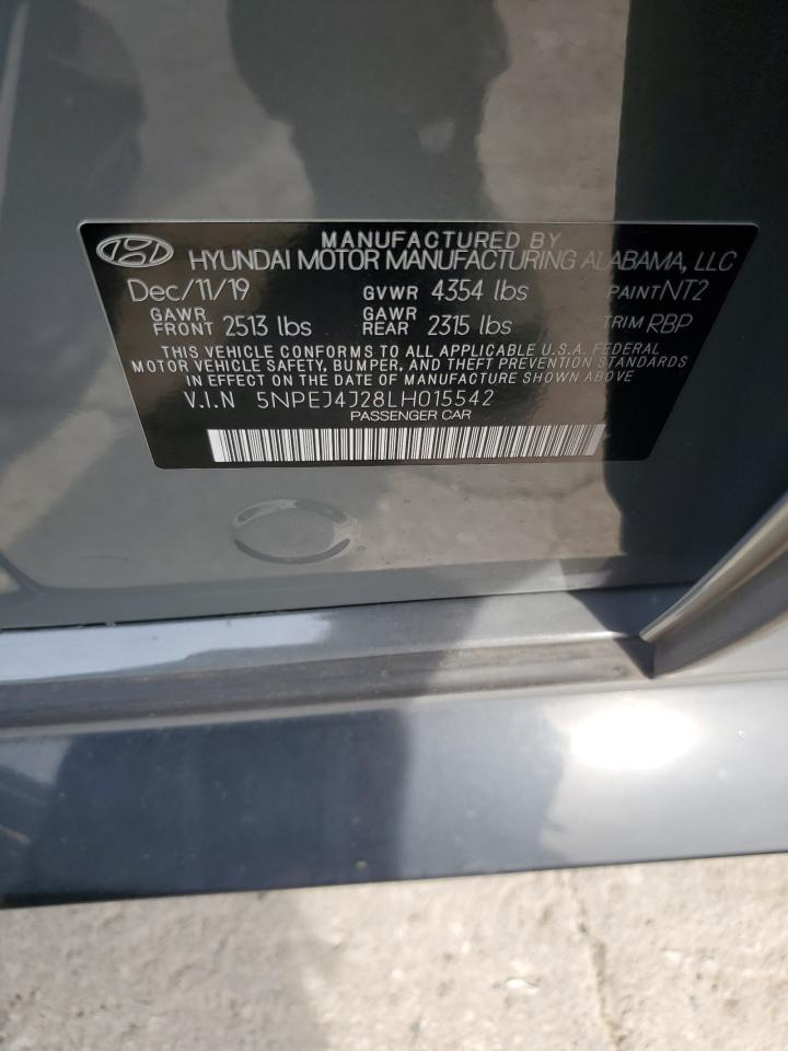 2020 Hyundai Sonata Sel Plus VIN: 5NPEJ4J28LH015542 Lot: 64573854