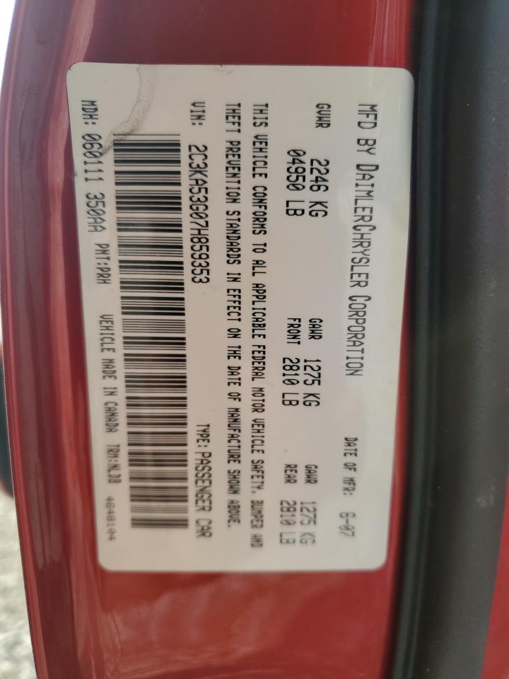 2007 Chrysler 300 Touring VIN: 2C3KA53G07H859353 Lot: 62794764