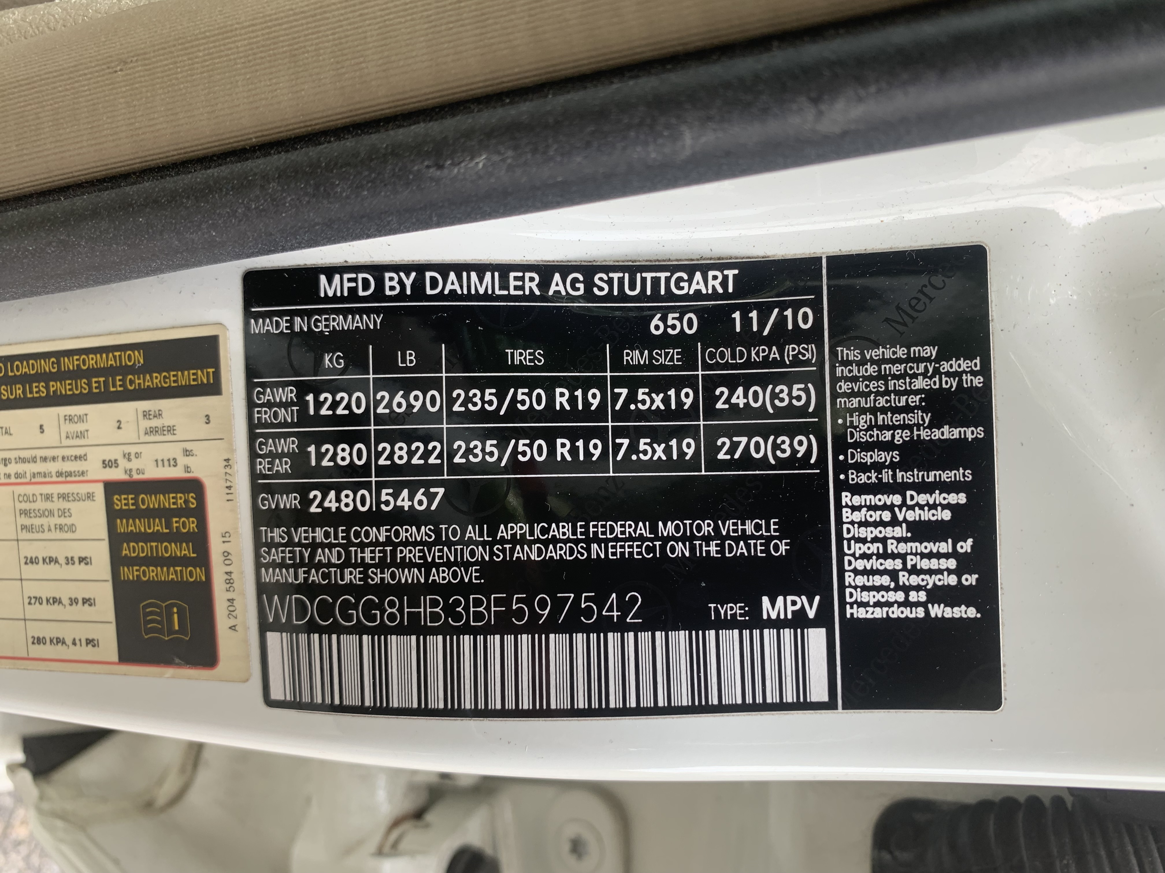 WDCGG8HB3BF597542 2011 Mercedes-Benz Glk 350 4Matic