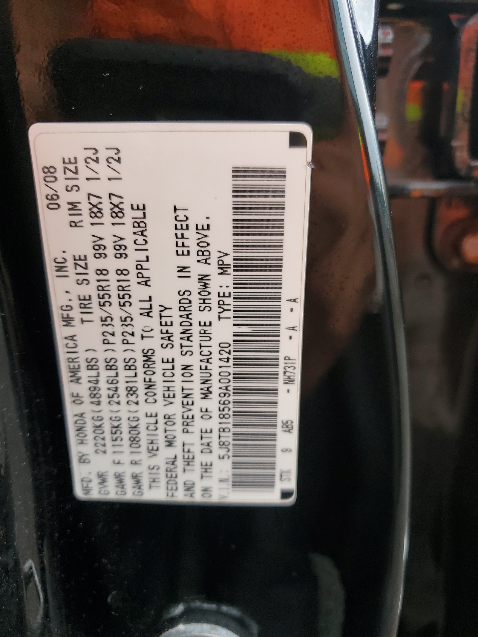 5J8TB18569A001420 2009 Acura Rdx Technology