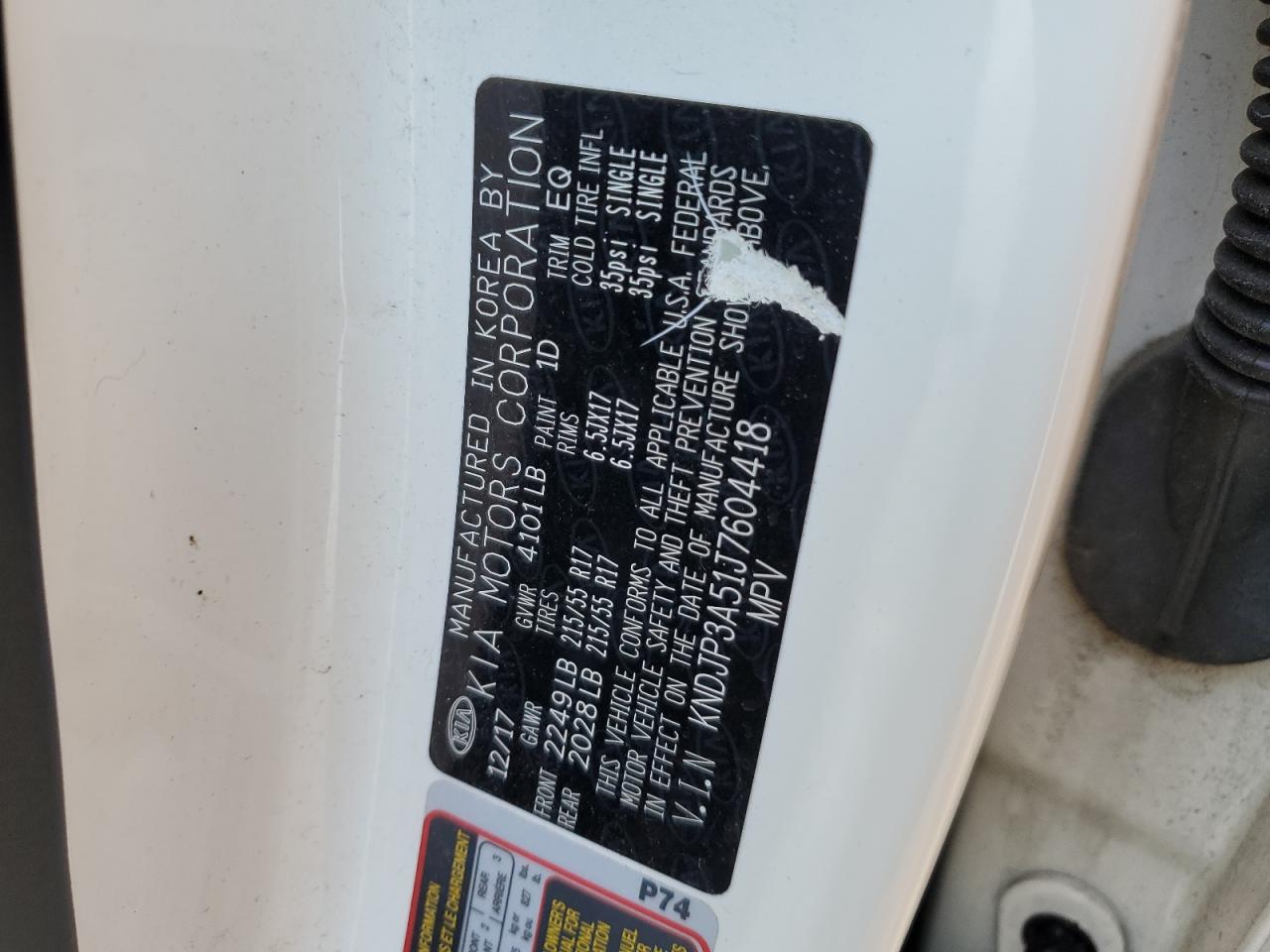 2018 Kia Soul + VIN: KNDJP3A51J7604418 Lot: 63057574