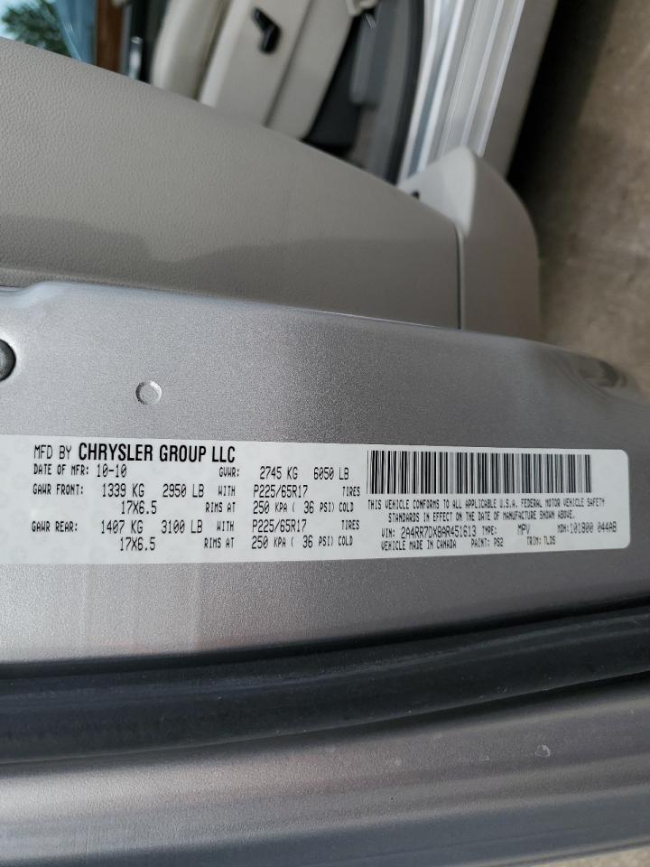 2010 Chrysler Town & Country Limited VIN: 2A4RR7DX8AR451613 Lot: 62293924