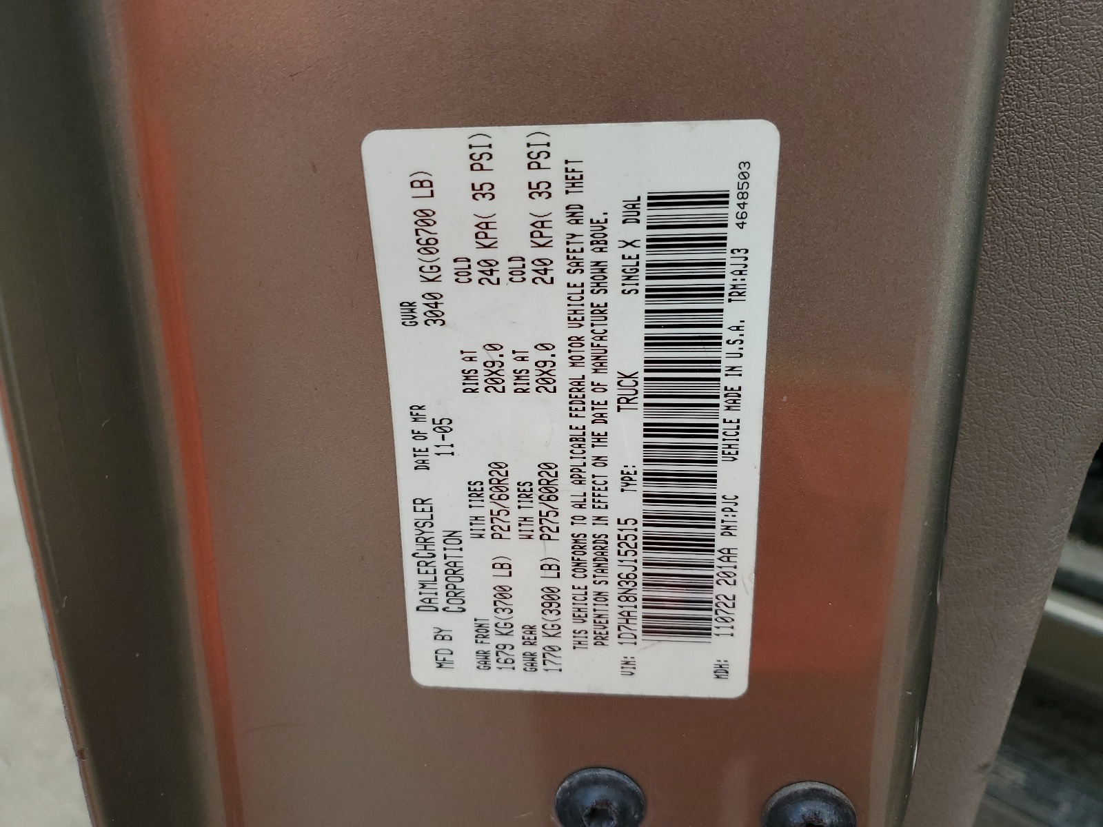 1D7HA18N36J152515 2006 Dodge Ram 1500 St