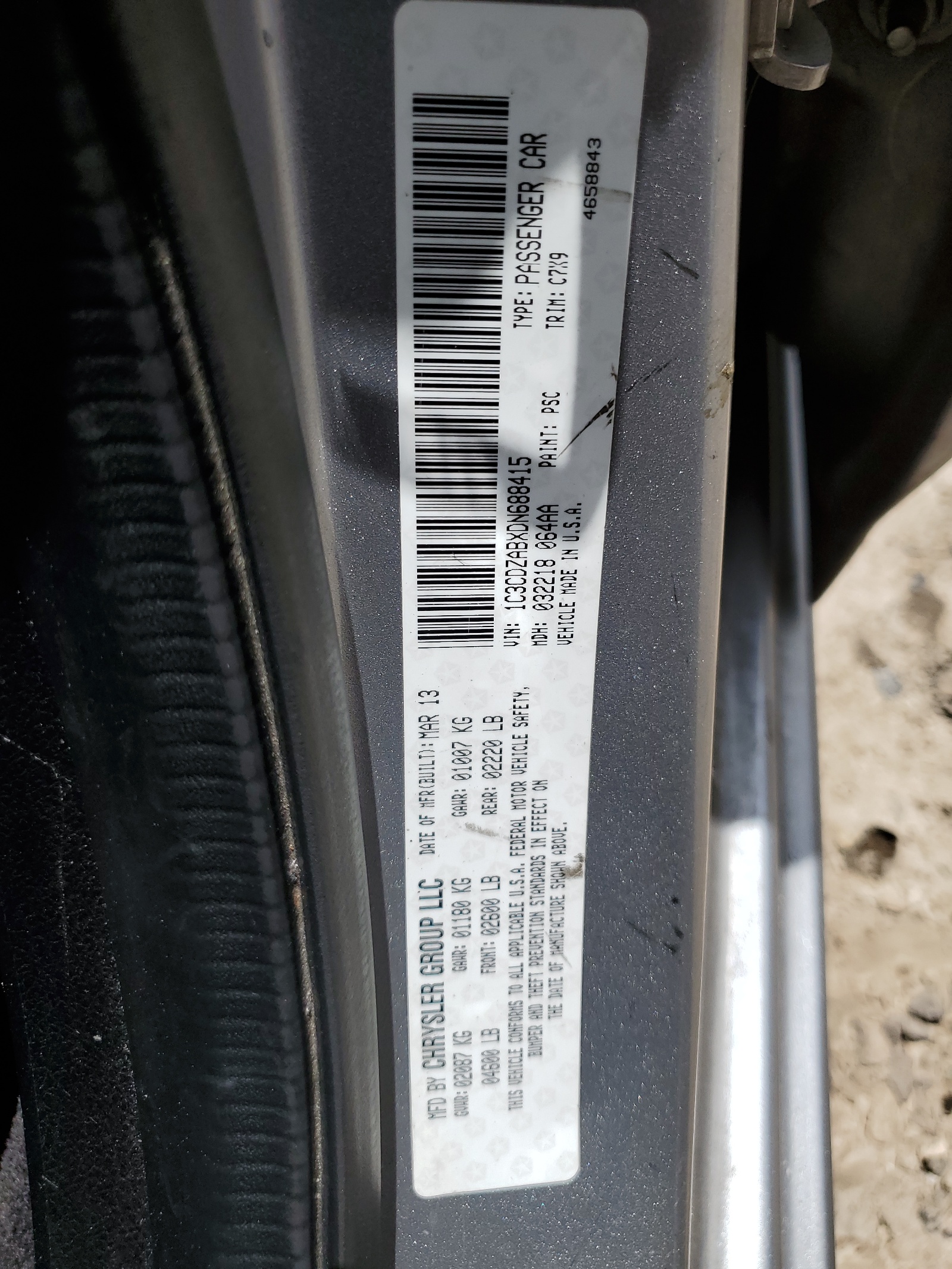 1C3CDZABXDN688415 2013 Dodge Avenger Se