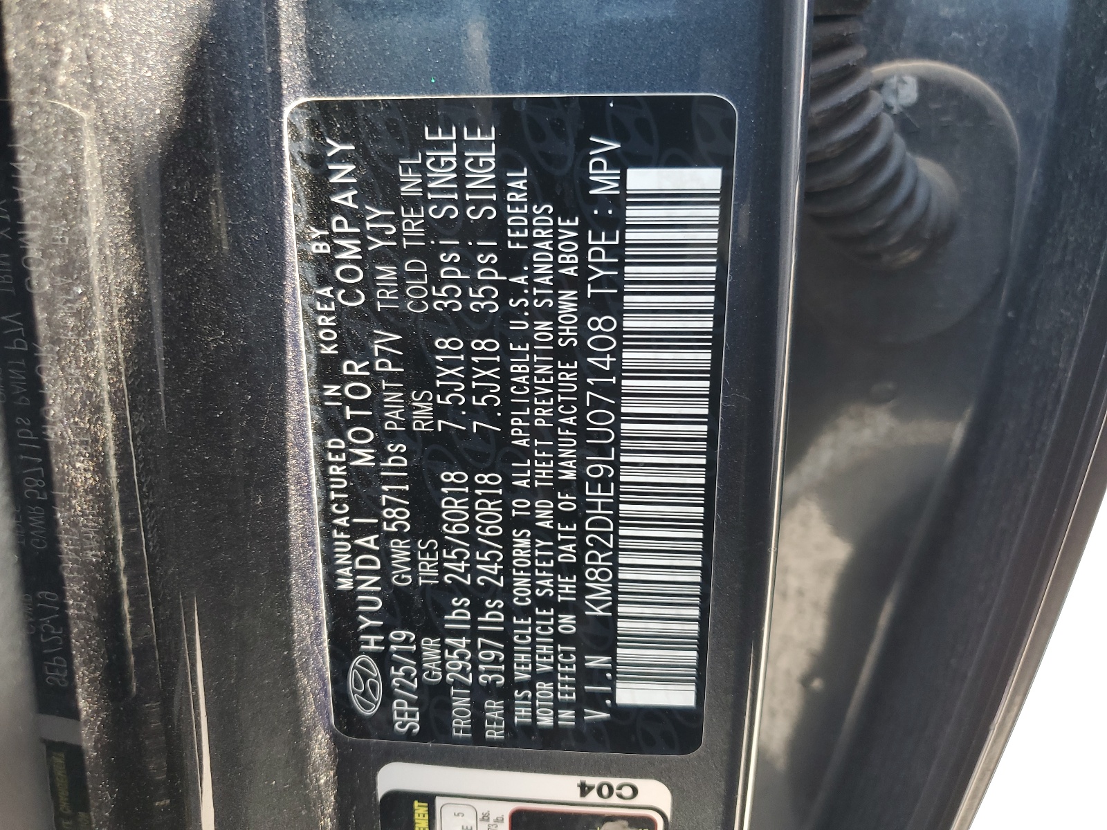 KM8R2DHE9LU071408 2020 Hyundai Palisade Sel