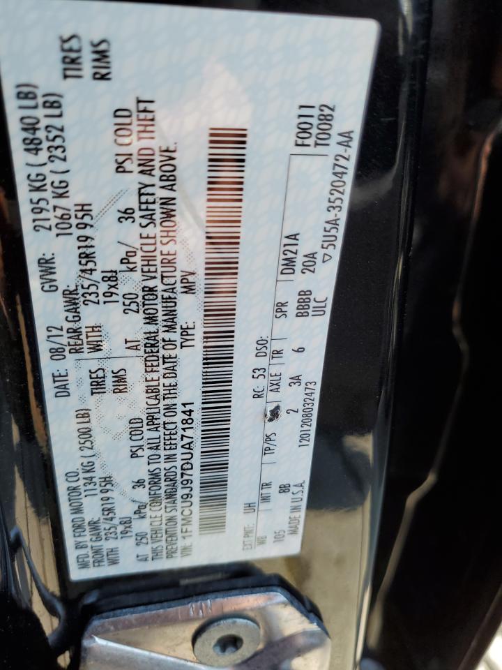 2013 Ford Escape Titanium VIN: 1FMCU9J97DUA71841 Lot: 63089174