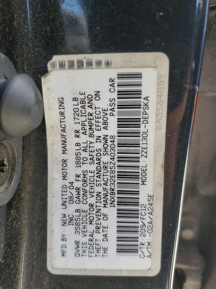 2005 Toyota Corolla Ce VIN: 1NXBR32E85Z403048 Lot: 63010504