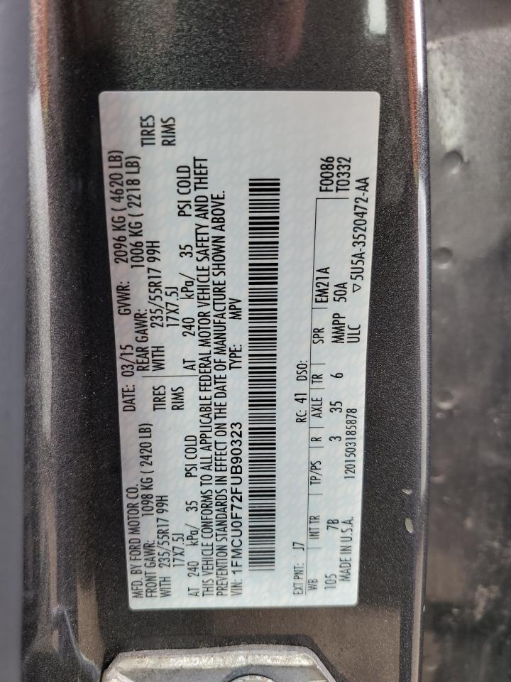 2015 Ford Escape S VIN: 1FMCU0F72FUB90323 Lot: 63419084