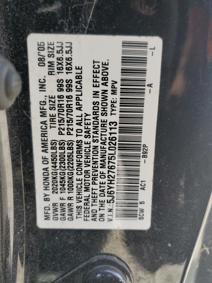 2005 Honda Element Ex VIN: 5J6YH27675L026113 Lot: 61869234