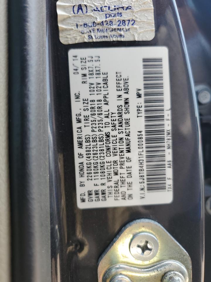 5J8TB4H31FL000854 2015 Acura Rdx