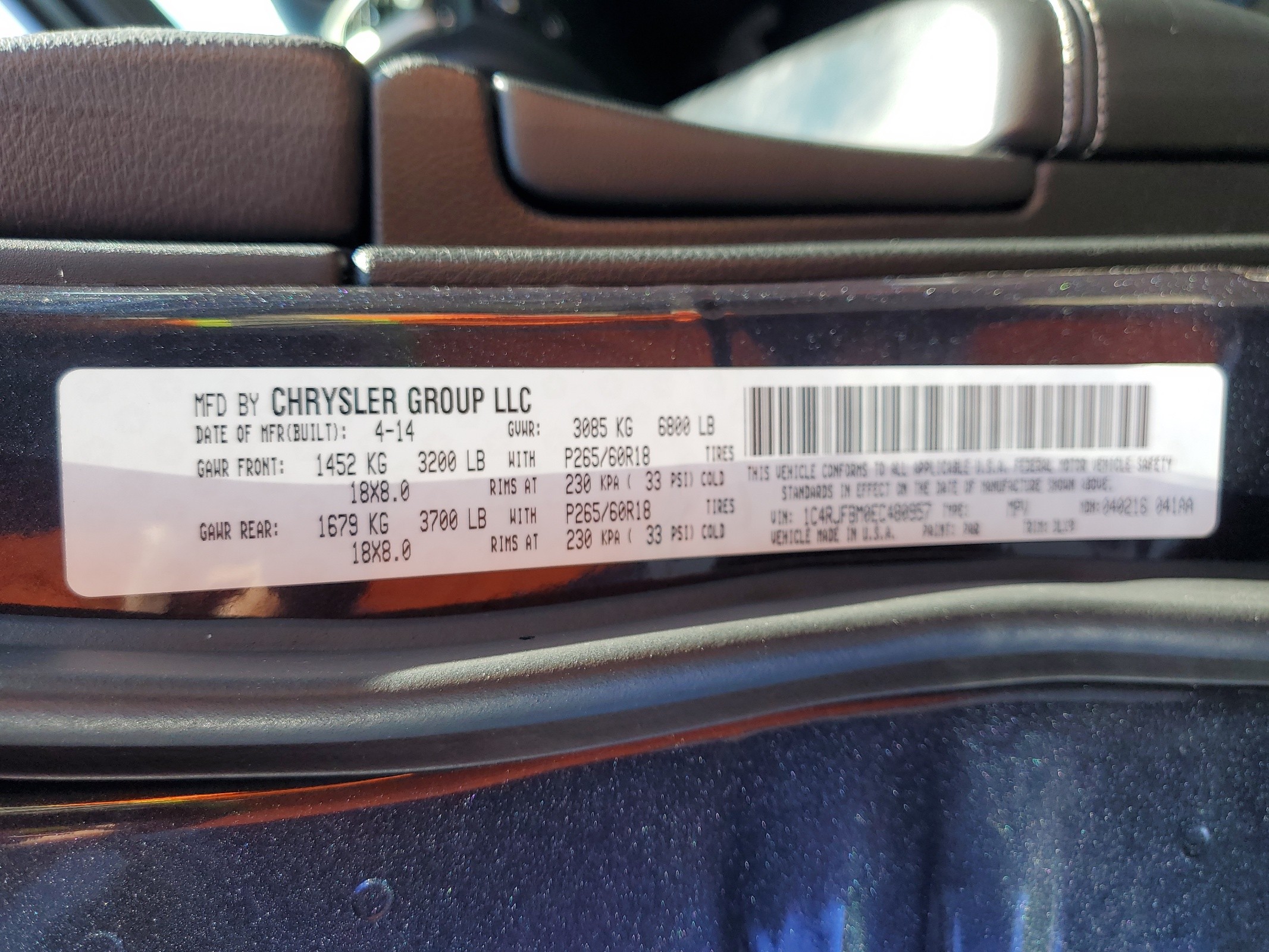 1C4RJFBM0EC480957 2014 Jeep Grand Cherokee Limited