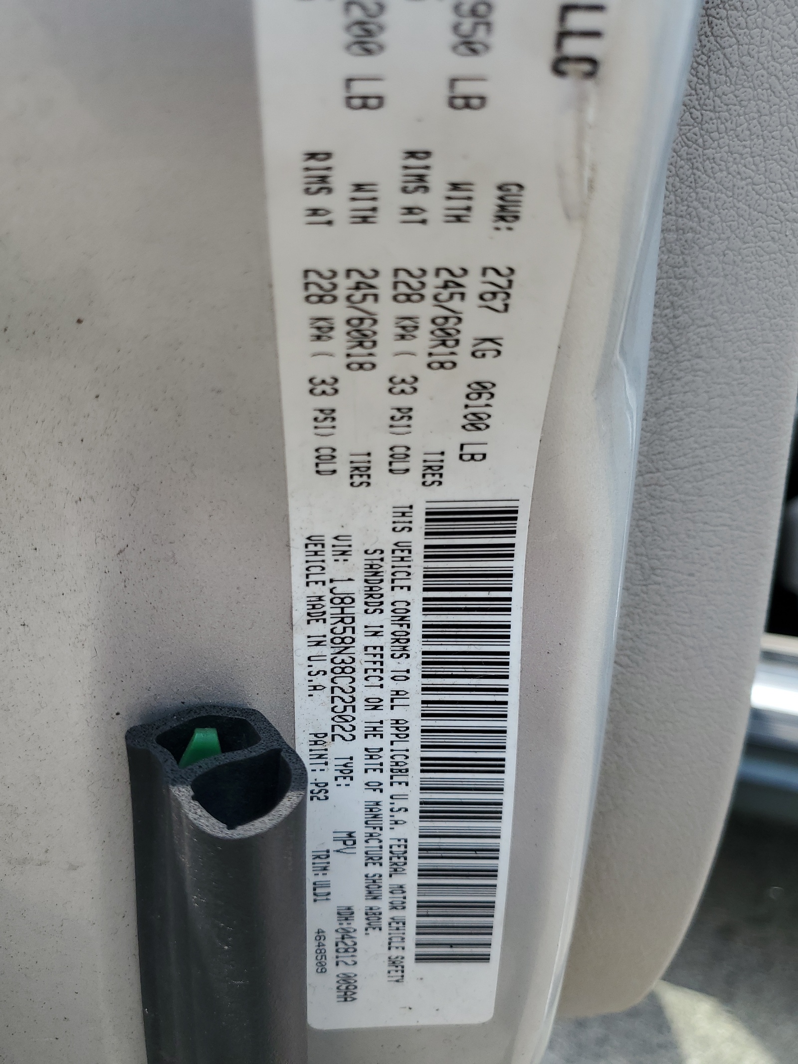 1J8HR58N38C225022 2008 Jeep Grand Cherokee Limited