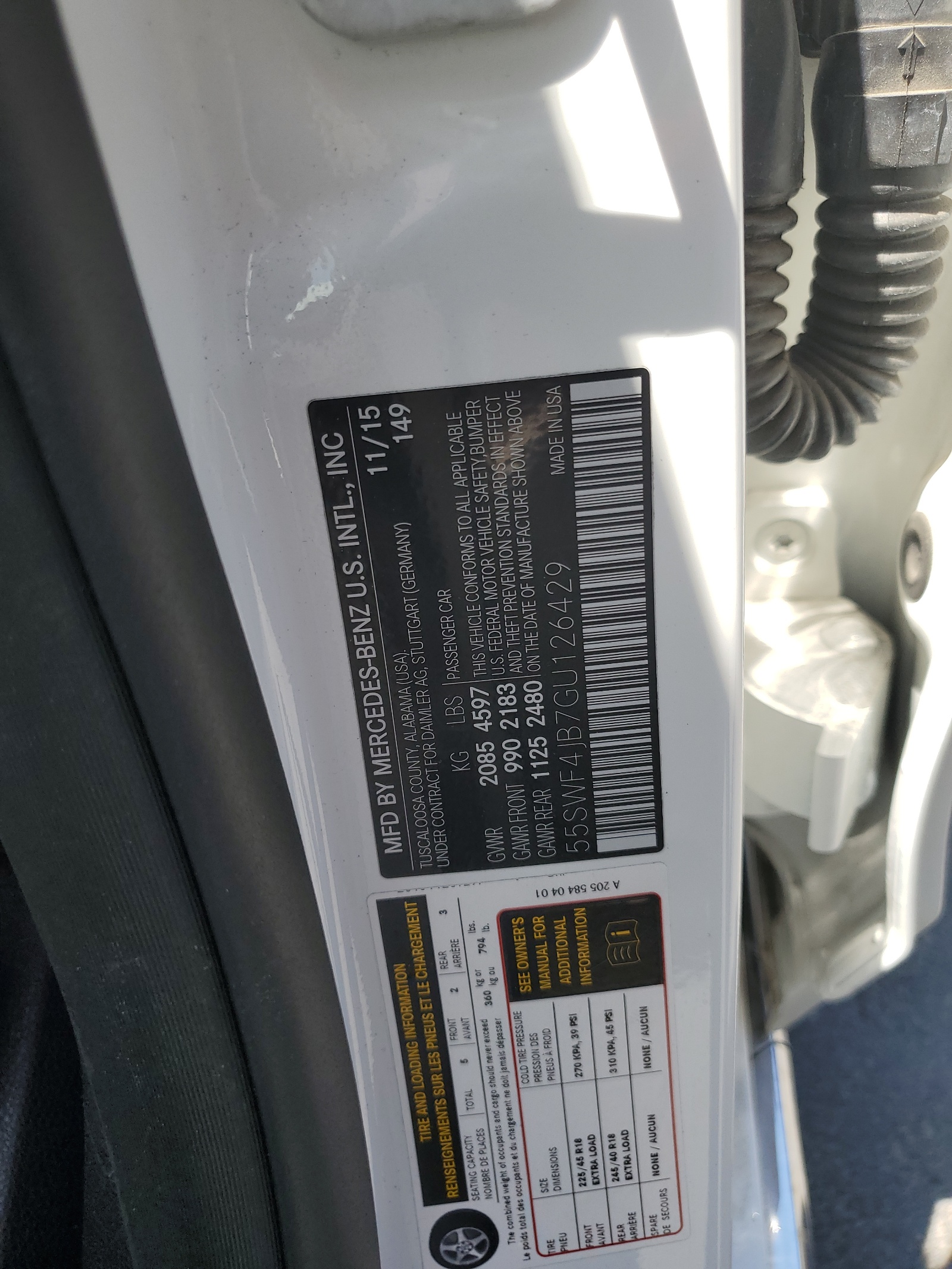 55SWF4JB7GU126429 2016 Mercedes-Benz C 300