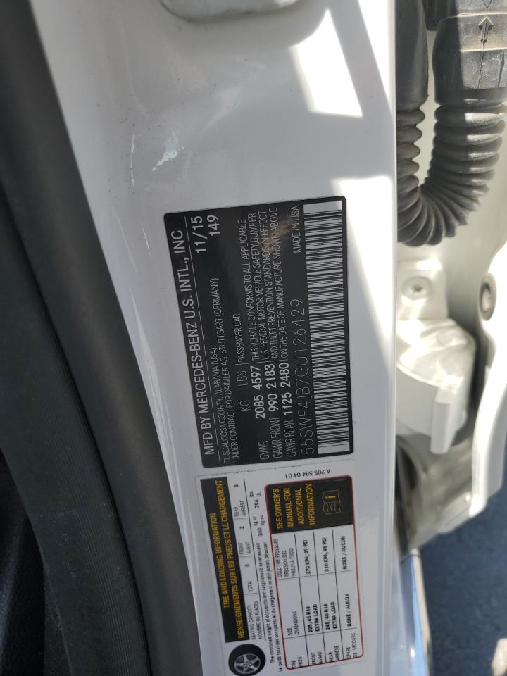 2016 Mercedes-Benz C 300 VIN: 55SWF4JB7GU126429 Lot: 66175044