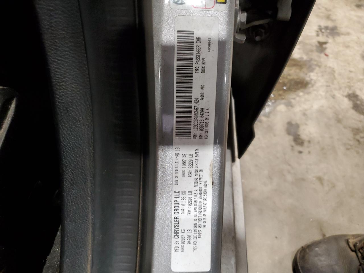 2013 Chrysler 200 Lx VIN: 1C3CCBAB0DN671424 Lot: 63411364