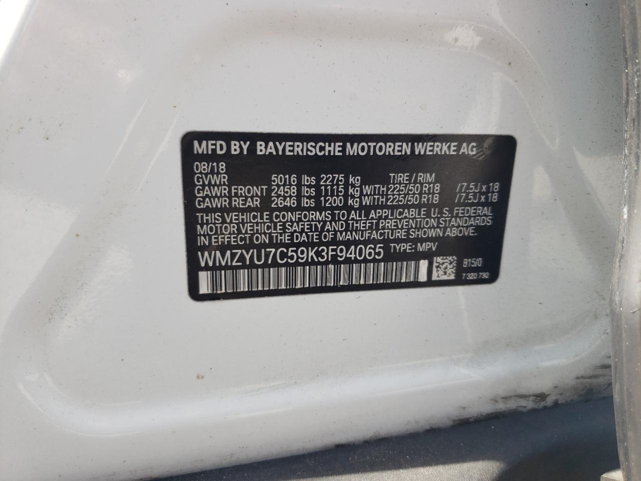 2019 Mini Cooper S E Countryman All4 VIN: WMZYU7C59K3F94065 Lot: 65007724