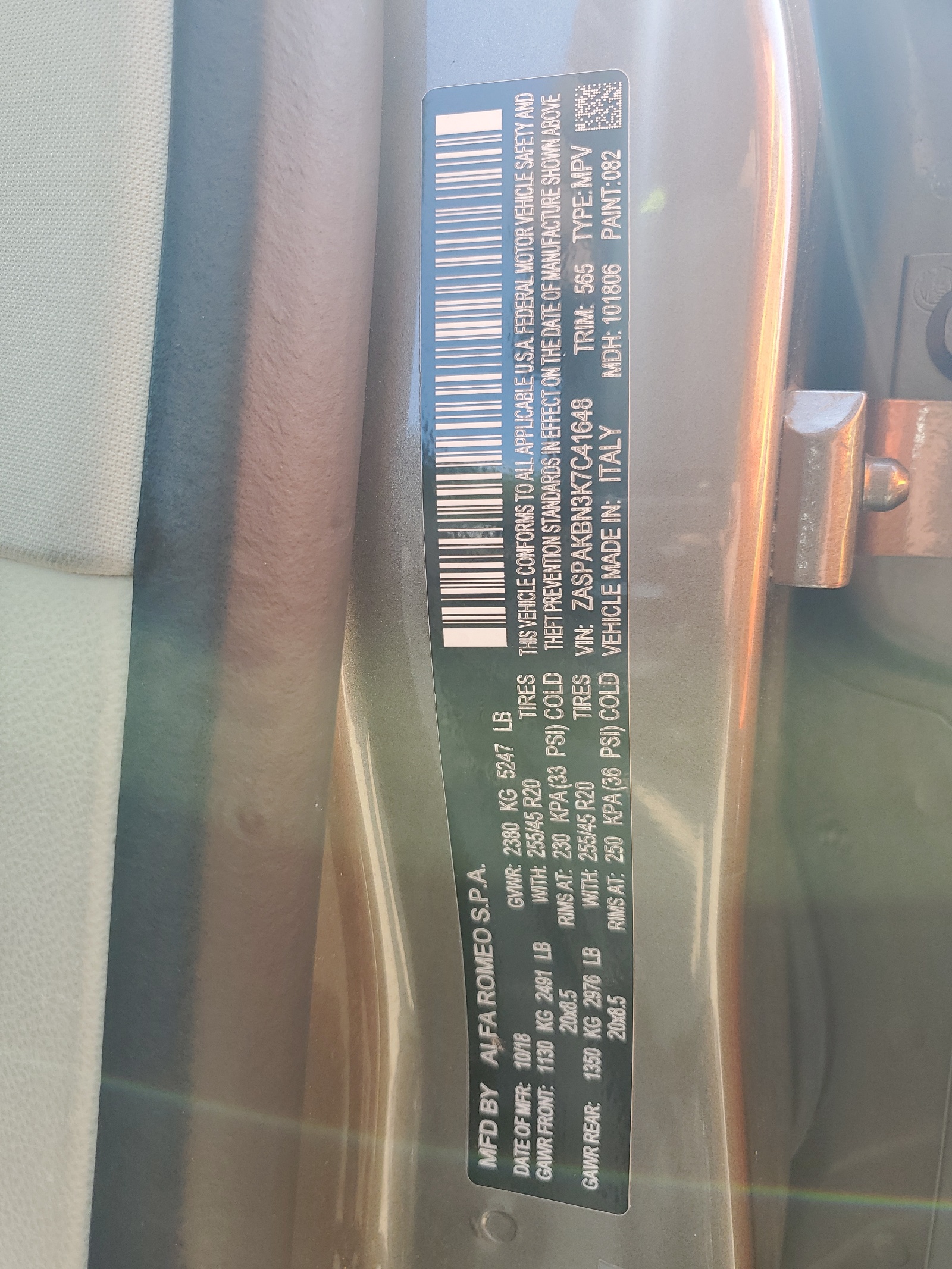 ZASPAKBN3K7C41648 2019 Alfa Romeo Stelvio Ti