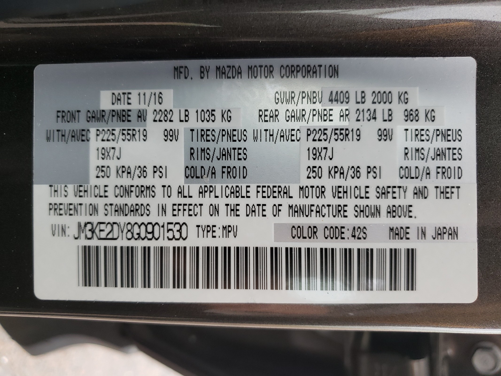 JM3KE2DY8G0901530 2016 Mazda Cx-5 Gt