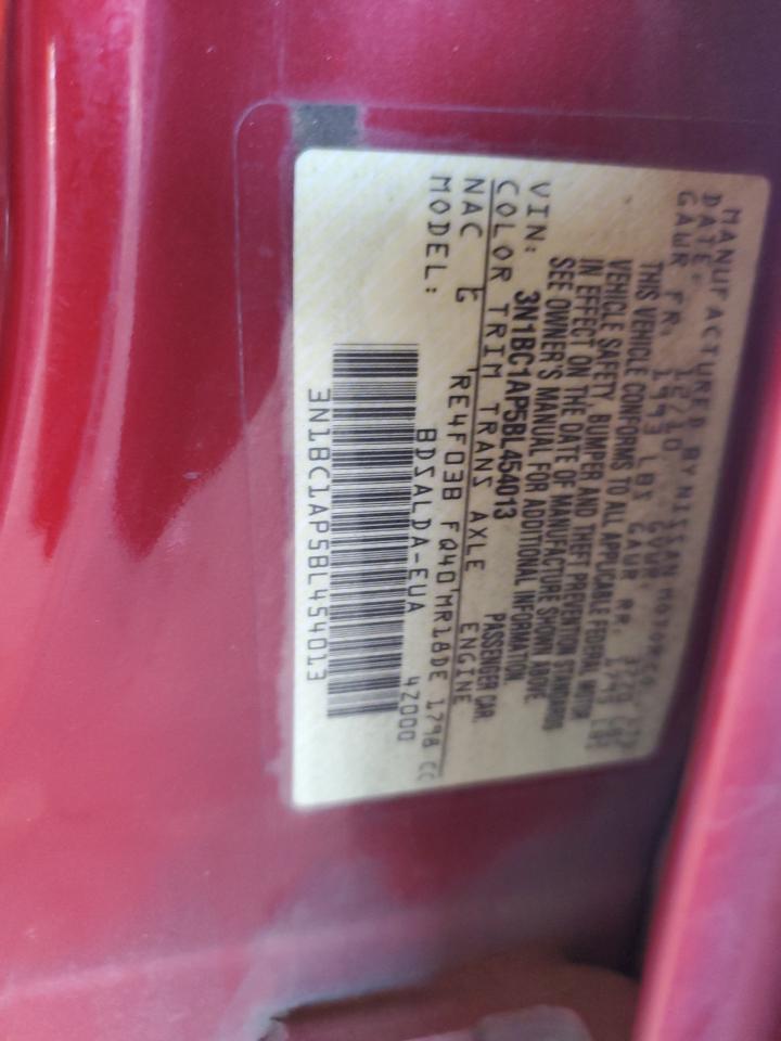 2011 Nissan Versa S VIN: 3N1BC1AP5BL454013 Lot: 61885724