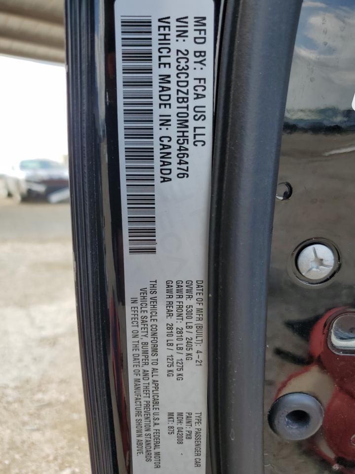 2021 Dodge Challenger R/T VIN: 2C3CDZBT0MH546476 Lot: 64344934