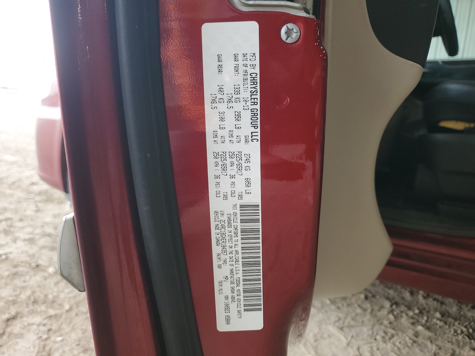 2C4RC1BGXER184357 2014 Chrysler Town & Country Touring