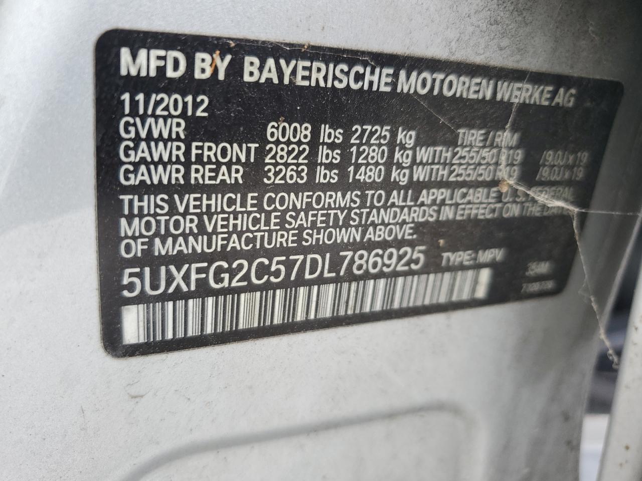 5UXFG2C57DL786925 2013 BMW X6 xDrive35I