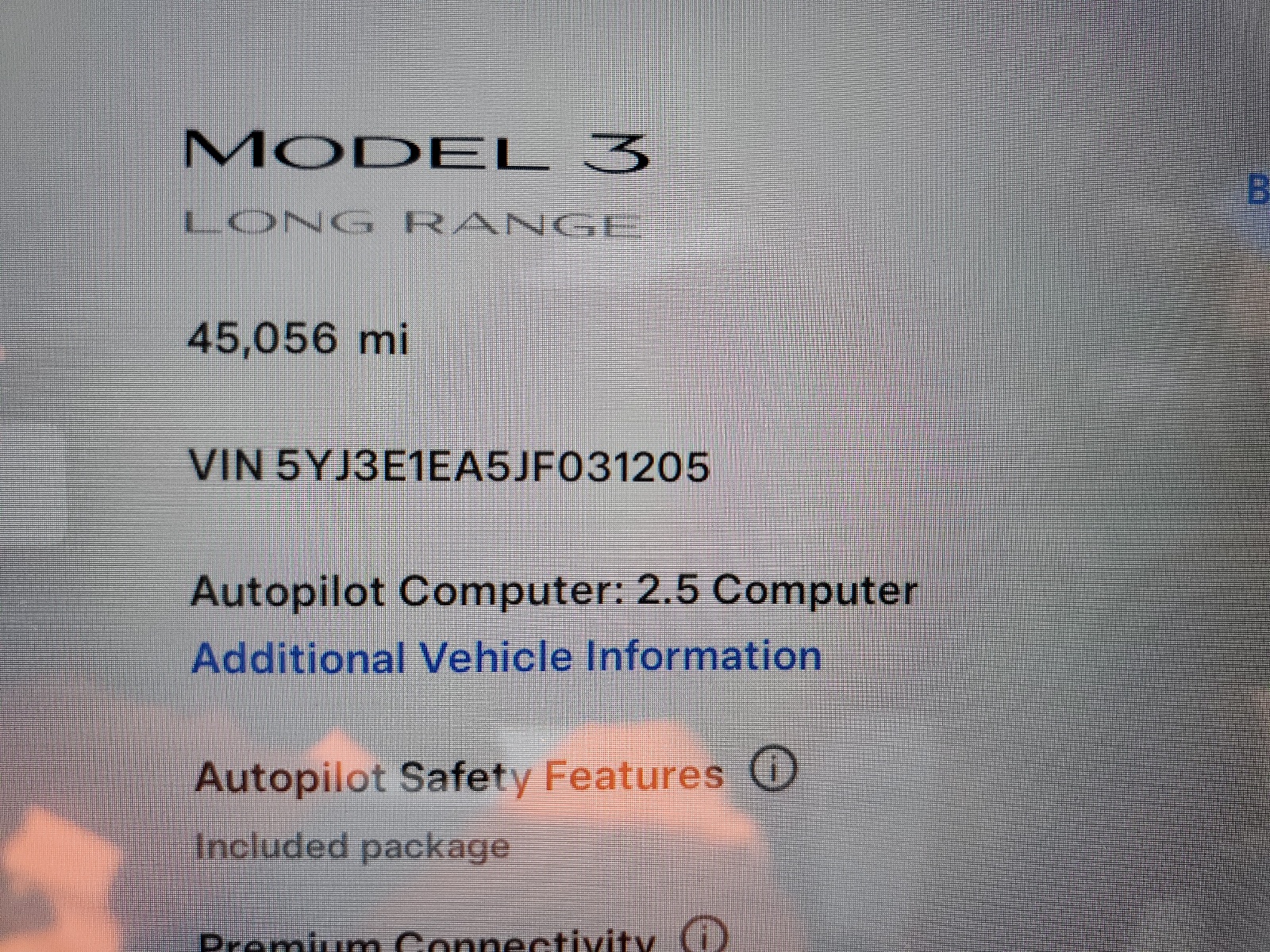 5YJ3E1EA5JF031205 2018 Tesla Model 3