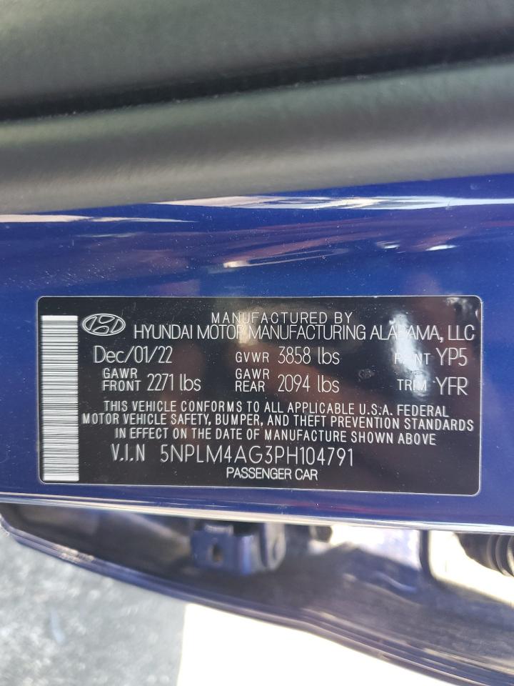 2023 Hyundai Elantra Sel VIN: 5NPLM4AG3PH104791 Lot: 63235064