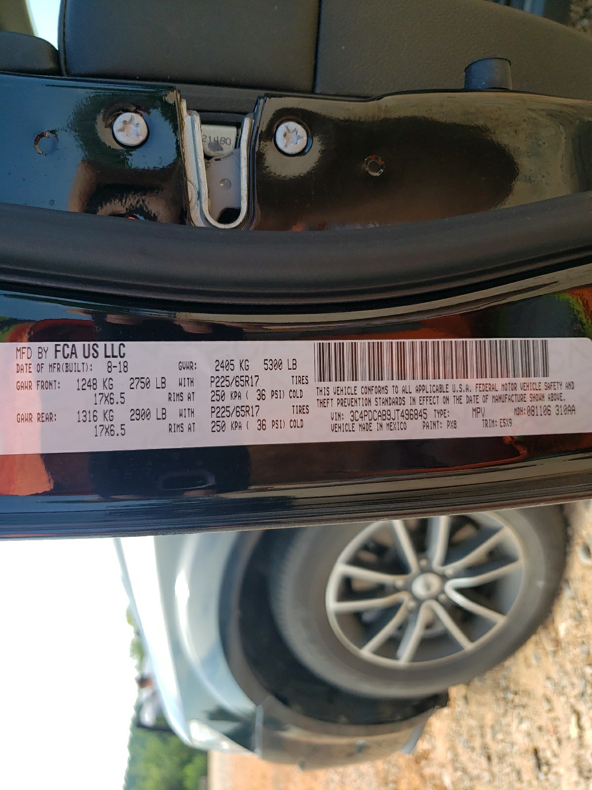 3C4PDCAB9JT496845 2018 Dodge Journey Se