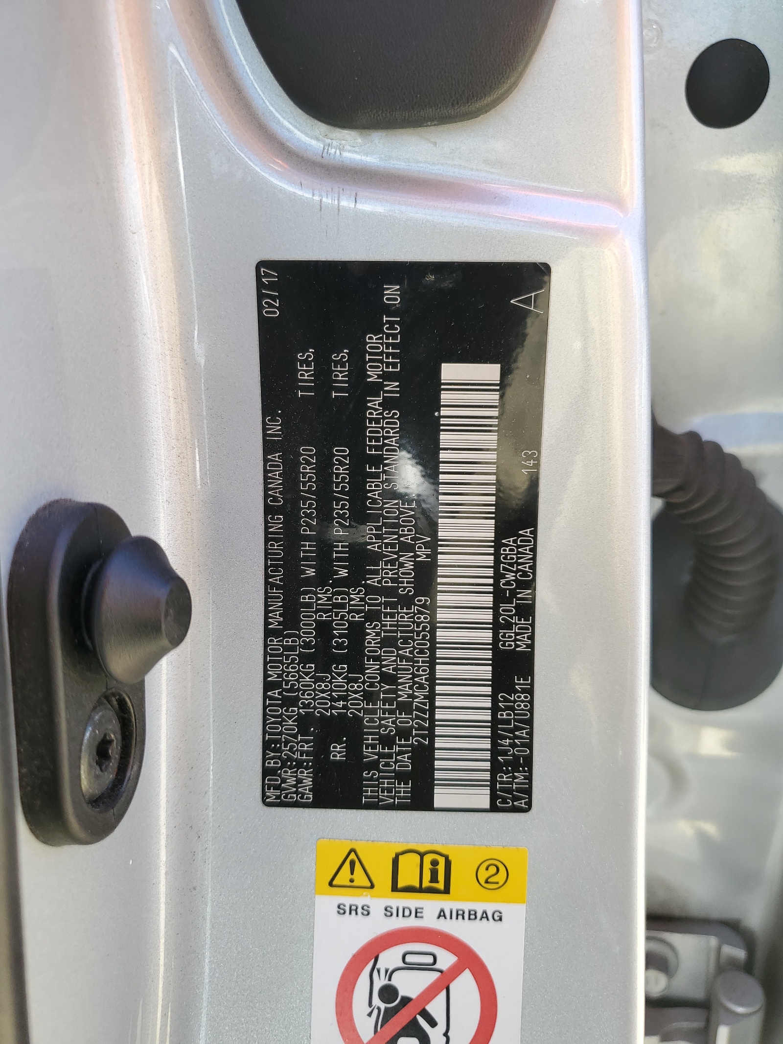 2T2ZZMCA6HC055879 2017 Lexus Rx 350 Base