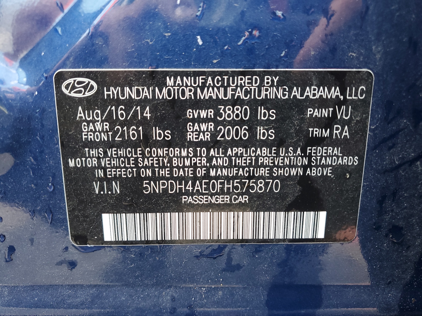 5NPDH4AE0FH575870 2015 Hyundai Elantra Se