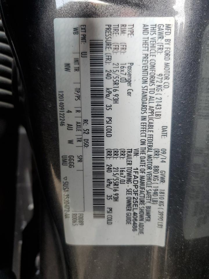 1FADP3F25EL406486 2014 Ford Focus Se