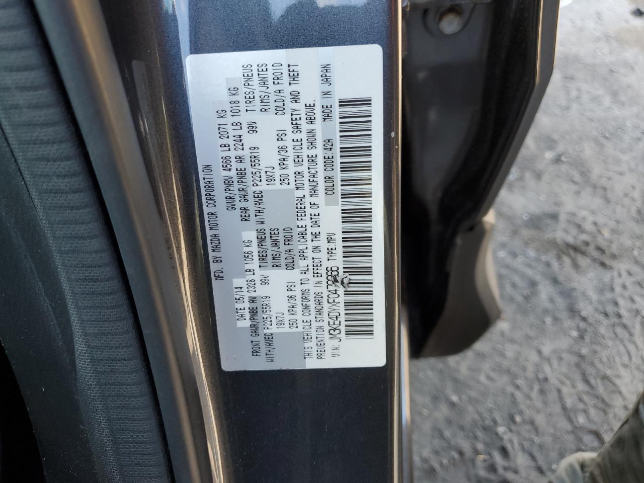 2015 Mazda Cx-5 Gt VIN: JM3KE4DYXF0479366 Lot: 62357984