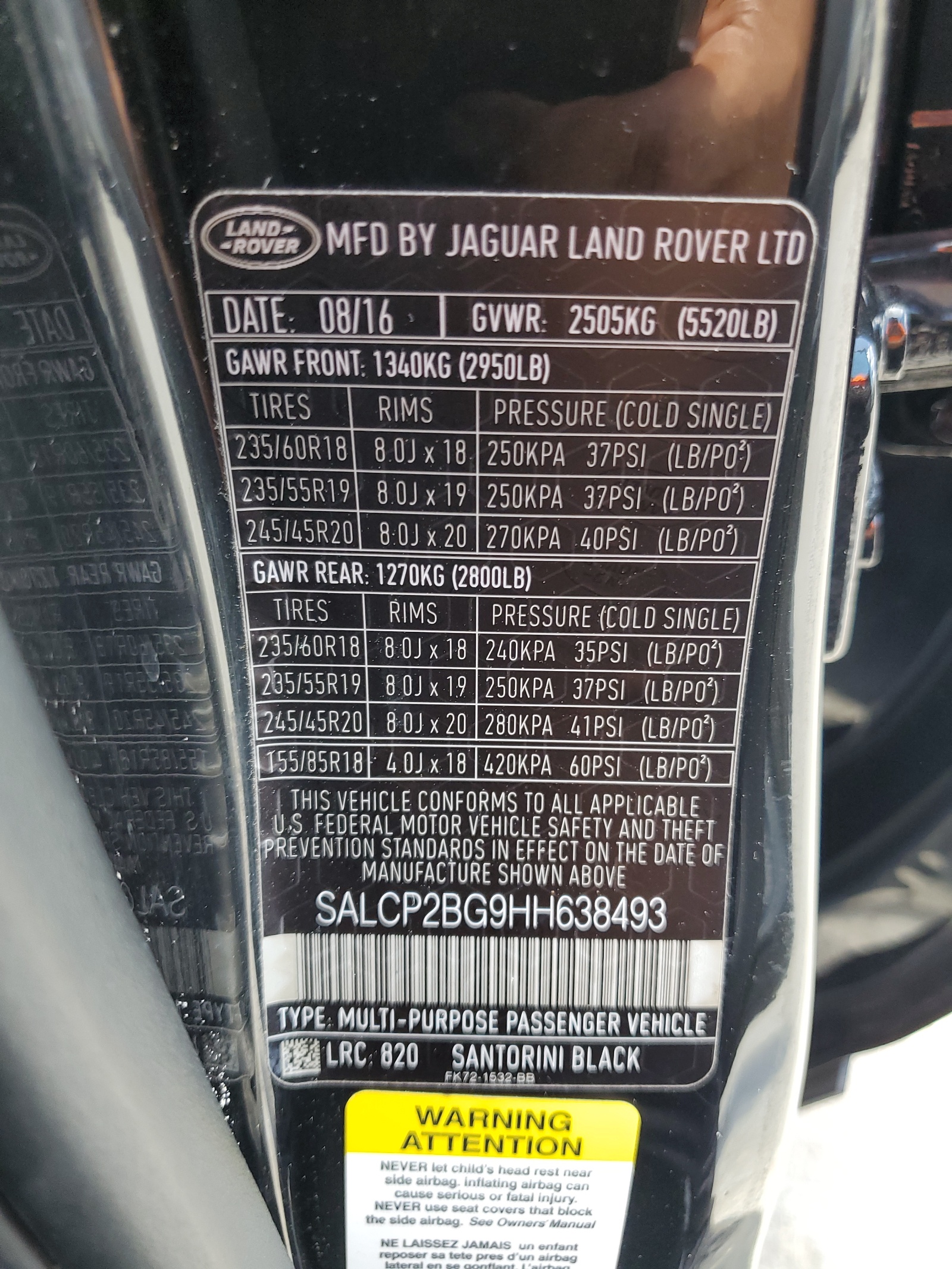 SALCP2BG9HH638493 2017 Land Rover Discovery Sport Se