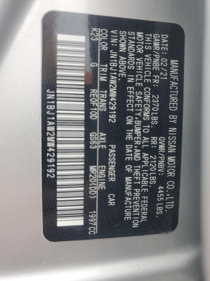 2021 Nissan Rogue Sport S VIN: JN1BJ1AW2MW429192 Lot: 63384554