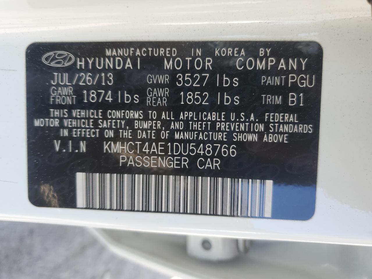 2013 Hyundai Accent Gls VIN: KMHCT4AE1DU548766 Lot: 65374594