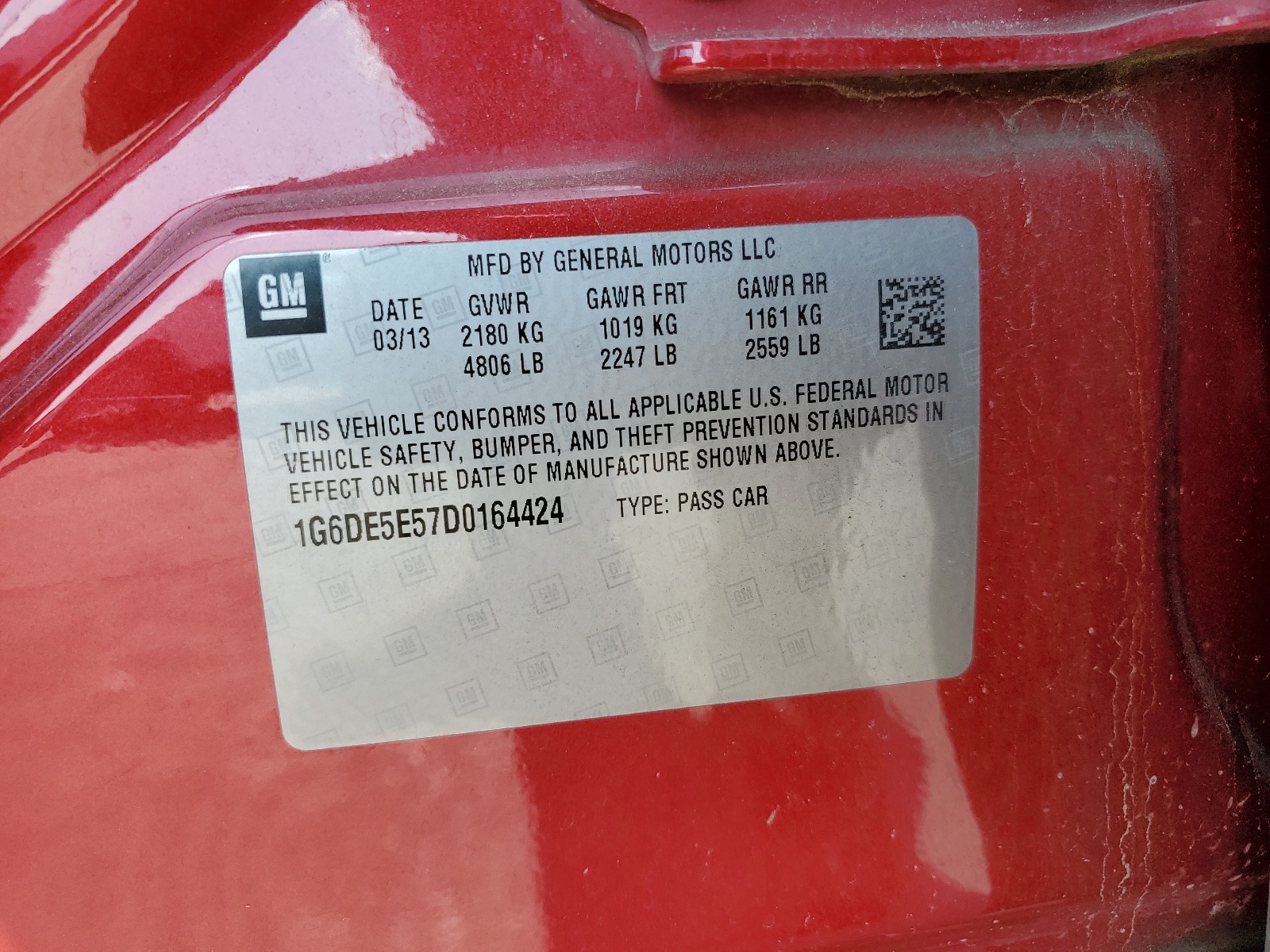 1G6DE5E57D0164424 2013 Cadillac Cts Luxury Collection