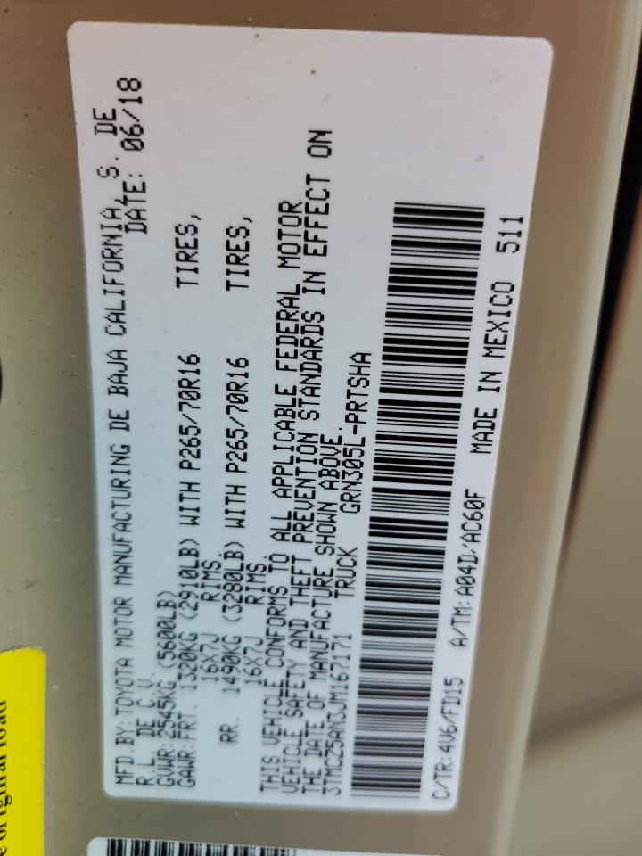 2018 Toyota Tacoma Double Cab VIN: 3TMCZ5AN3JM167171 Lot: 63622344